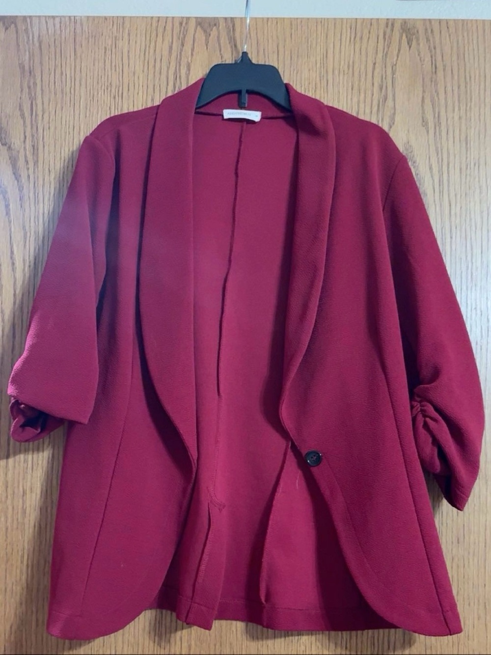 Women's Red Open-Front Blazer Jacket